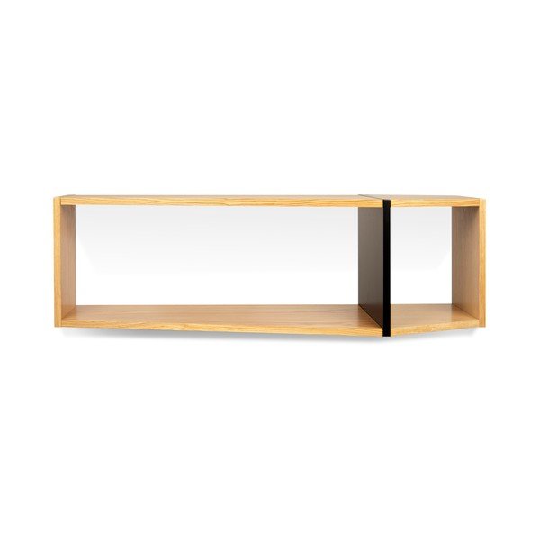 One barna-fekete polc, 120 x 35 cm - TemaHome