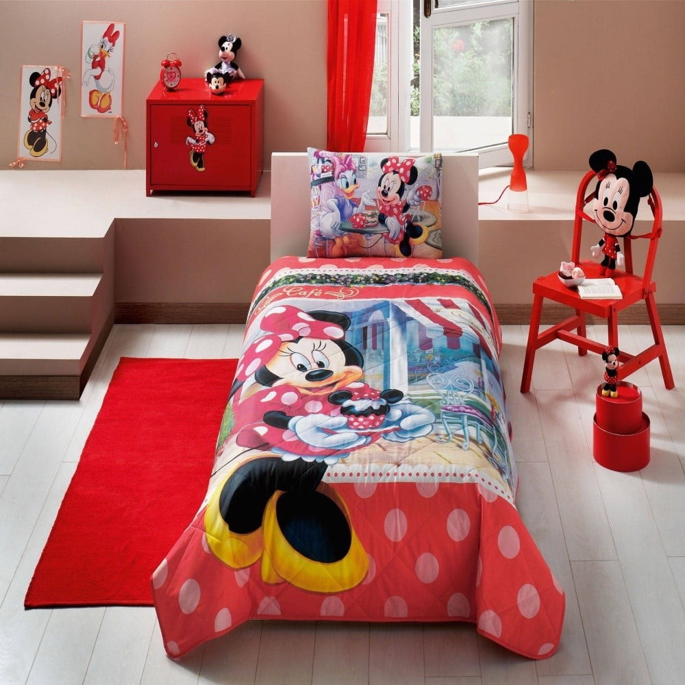 Minnie Tea Time gyermek ágytakaró párnahuzattal, 160 x 220 cm