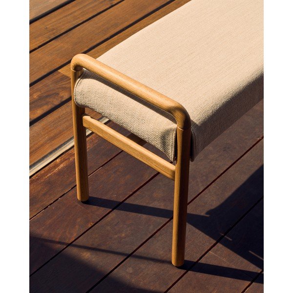 Krémszínű-natúr színű pad Macaret – Kave Home-image-3