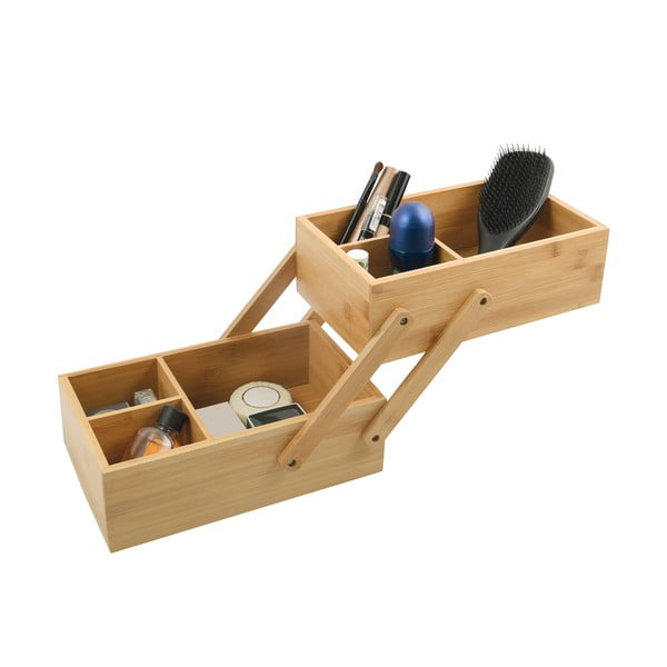 Natúr színű bambusz fürdőszobai rendszerező kozmetikumokhoz Isalys – MSV-image-2