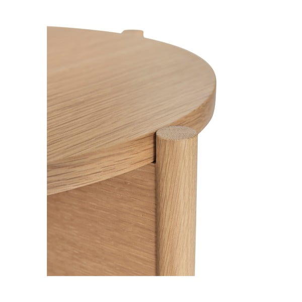 Kerek tárolóasztal tölgyfa dekorral ø 45 cm Heritage – Hübsch-image-4