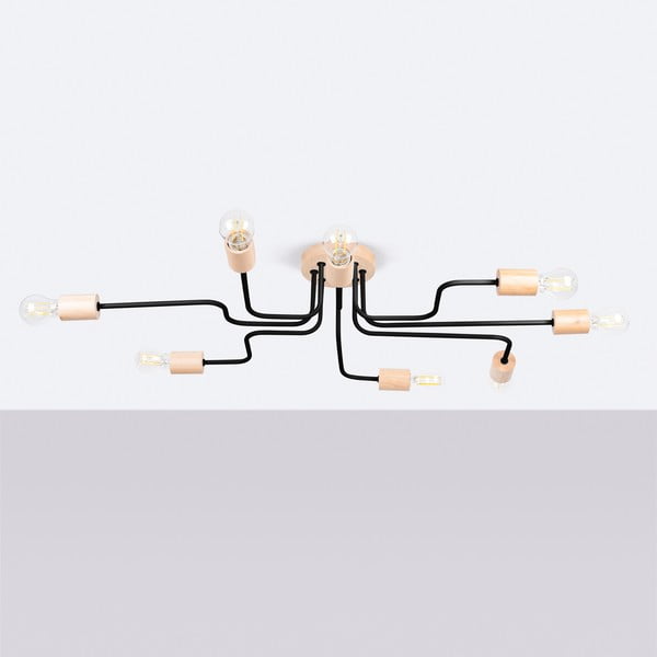 Fekete-natúr színű mennyezeti lámpa 60x100 cm Dazzle – Sollux-image-2