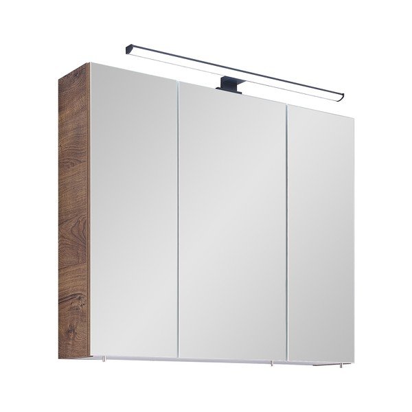 Barna függő fürdőszoba szekrény tükörrel 75x70 cm Set 374 - Pelipal-image-2