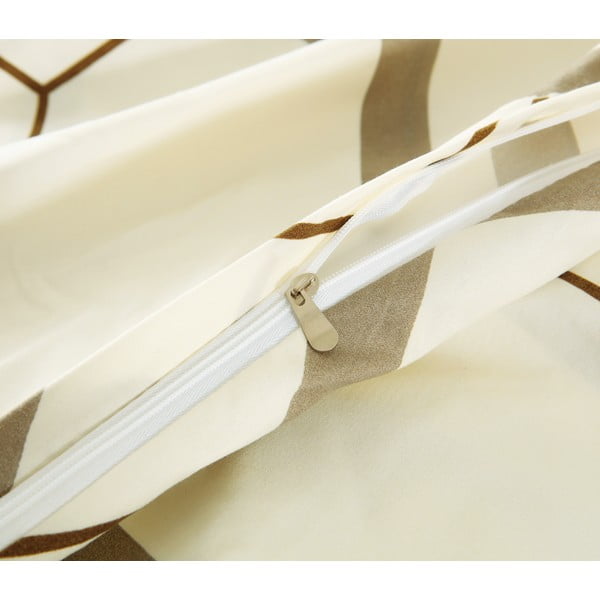 Krémszínű egyszemélyes hatrészes mikroszatén ágyneműhuzat 140x200 cm Carter – My House-image-2