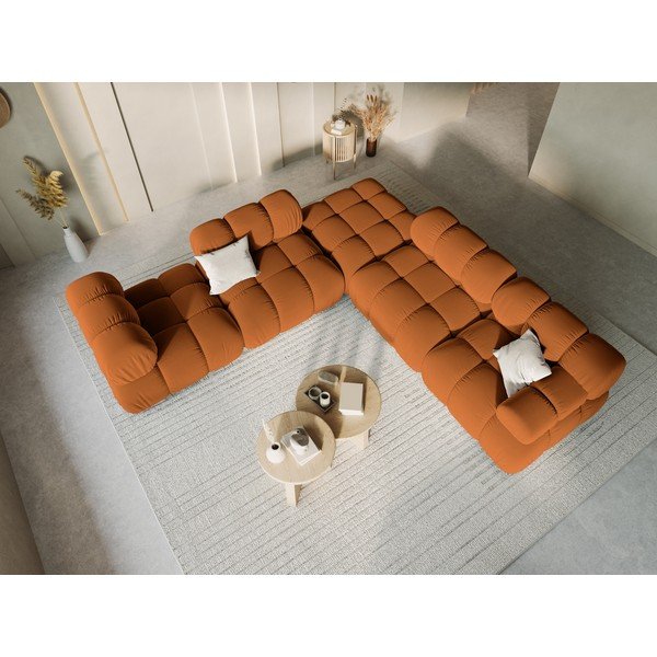 Terrakotta színű bársony lábtartó – Micadoni -image-1