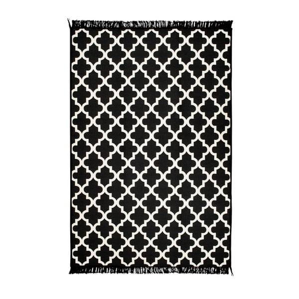 Madalyon fekete-fehér kétoldalas szőnyeg, 140 x 215 cm