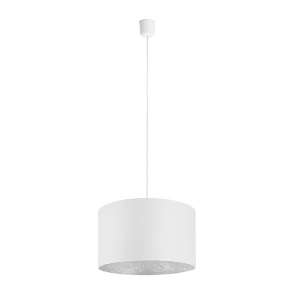 MIKA fehér mennyezeti lámpa ezüstszínű részletekkel, Ø 40 cm - Sotto Luce