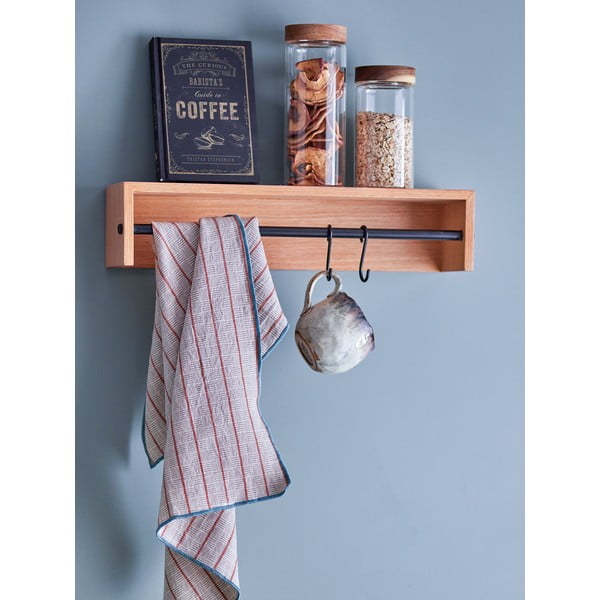 Natúr színű fali fogas bükkfa dekorral polccal Ryder – Bloomingville-image-1