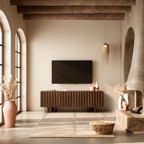 Barna mangófa TV-állvány 160x55x40 cm Tamira – MOME-image-1