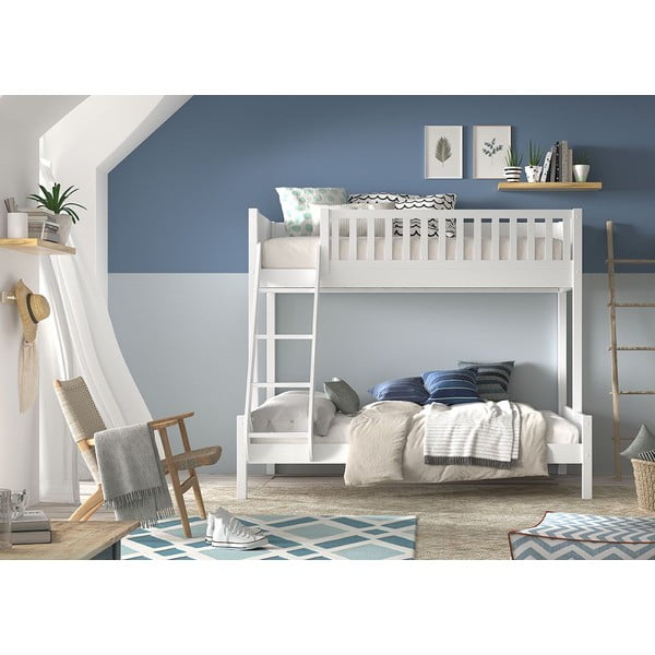 Fehér emeletes gyerekágy 140x200-90x200 cm Scott - Vipack-image-1