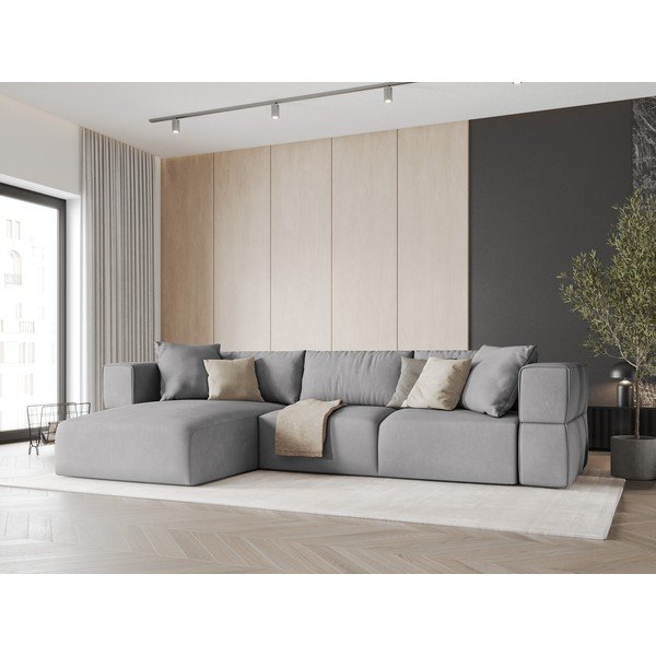 Világosszürke sarokkanapé (bal oldali) Esther – Milo Casa-image-1