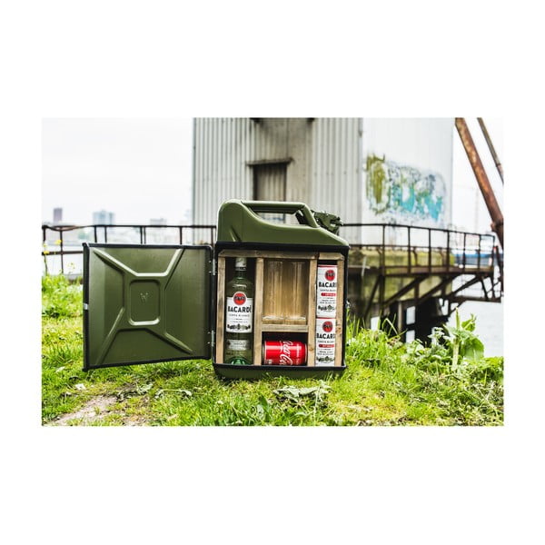 Zöld színű benzines kanna alakú mini bár, 2 pohárral - Designed By Man-image-4