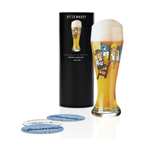Martina Schlenke kristályüveg söröspohár 5 db alátéttel, 645 ml - Ritzenhoff-image-1