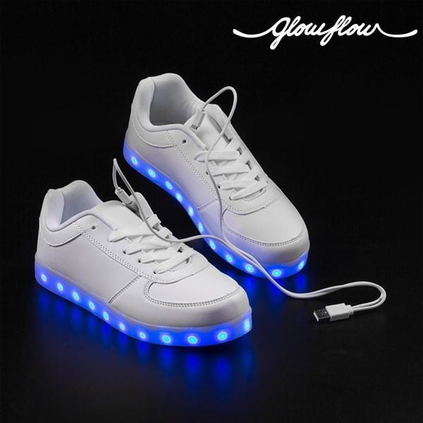 GlowFlow Trainers fehér világító LED cipő, méret 40 - InnovaGoods