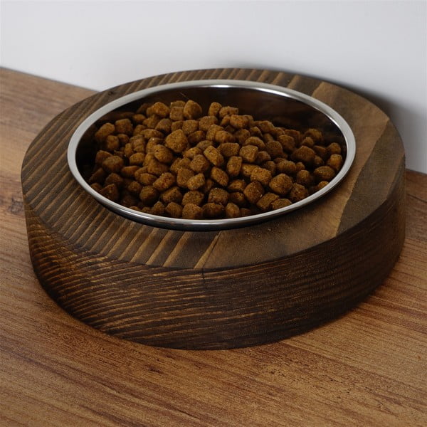 Pet fém tálka kisállatoknak, fa tartóval - Kate Louise-image-1