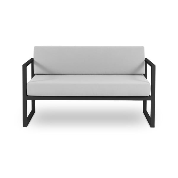 Nicea szürke kétszemélyes kültéri kanapé fekete kerettel - Calme Jardin