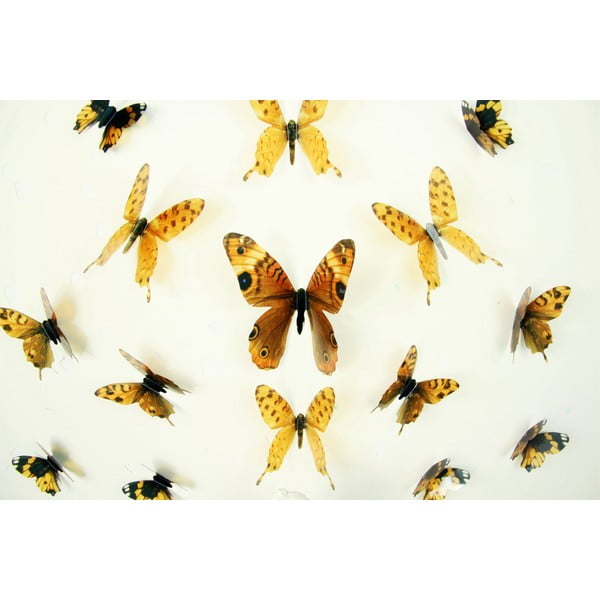 Butterflies sárga 3D hatású 18 db-os falmatrica szett - Ambiance-image-2