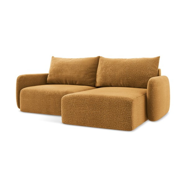 Narancssárga kinyitható-tárolóhelyes sarokkanapé (jobb oldali) Kalena – Makamii-image-2