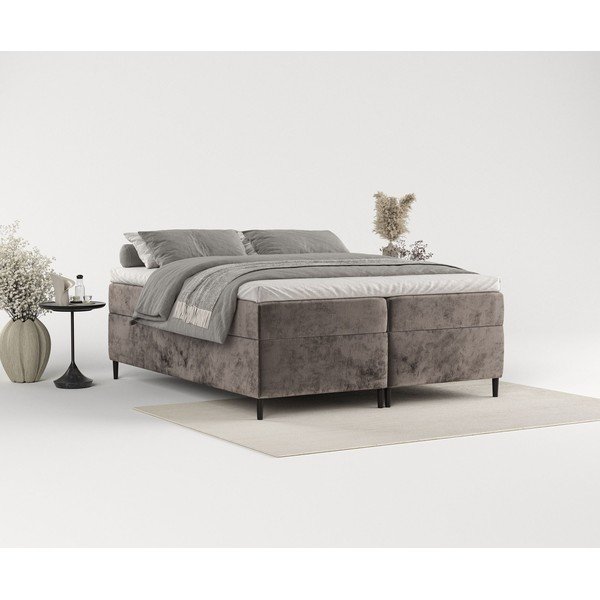 Barna ágyneműtartós boxspring ágy 180x200 cm Araya – Maison de Rêve-image-1