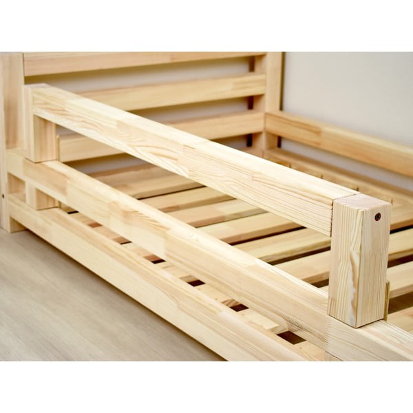 Safety fehér fenyő ágyra szerelhető oldalfal, hosszúság 90 cm - Benlemi-image-1