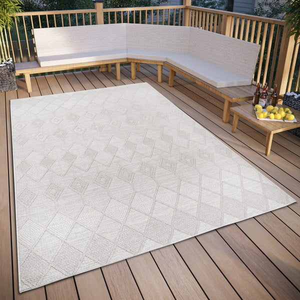 Krémszínű kültéri szőnyeg 194x290 cm – Elle Decoration-image-1