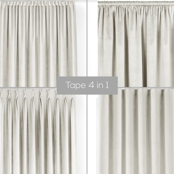 Krémszínű bársony dimout (részleges sötétítő) függöny 200x270 cm Velto – Filumi-image-1