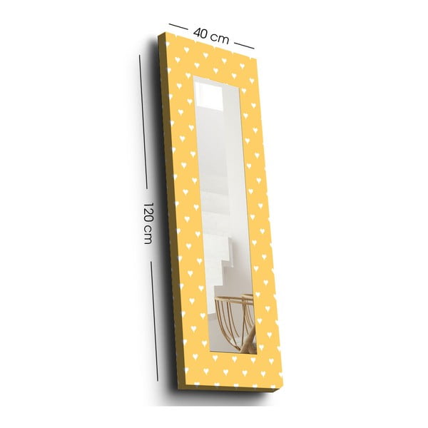 Fali tükör tömörfa kerettel 40x120 cm – Wallity-image-2