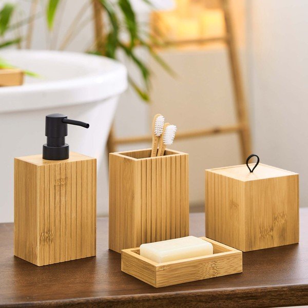 Natúr színű bambusz fürdőszobai rendszerező vattakorongokhoz Hanoi – douceur d'intérieur-image-1