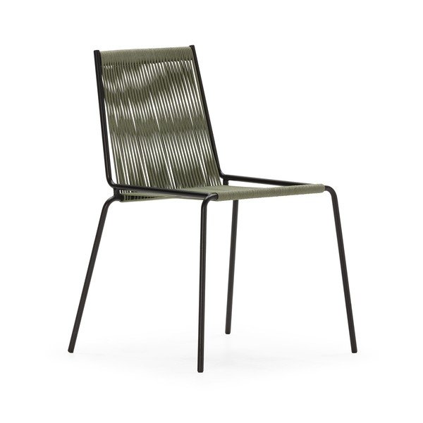 Zöld fém rakásolható étkezőszék szett 2 db-os Emily – Marckeric