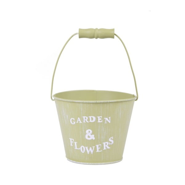 Garden & Flowers kis zöld vödör, magasság 13 cm - Ego Dekor