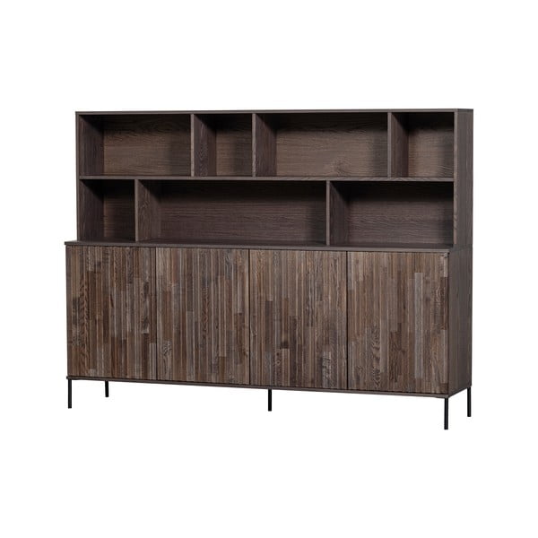 Barna könyvespolc kőrisfa dekorral 200x150x44 cm Gravure – WOOOD-image-3