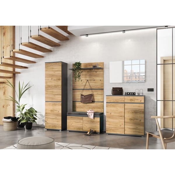 Ruhásszekrény tölgyfa dekorral 54x200 cm Lissabon - Germania-image-1