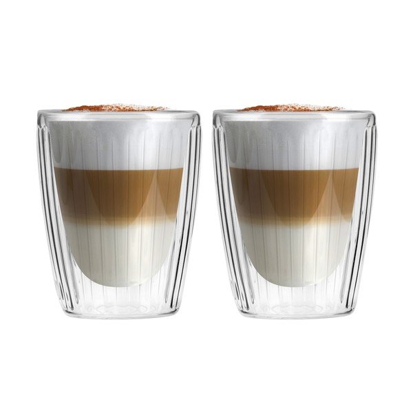 Üveg bögre szett 2 db-os cappucinóhoz 250 ml Livio Duo – Vialli Design