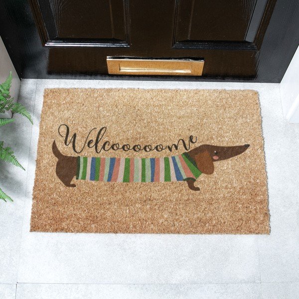 Kókuszrost lábtörlő 40x60 cm Welcome Sausage Dog – Artsy Doormats-image-2
