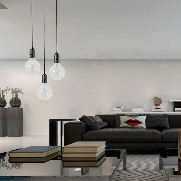 Vintage fekete függőlámpa lámpabura nélkül - SULION-image-1