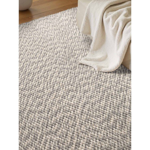 Világosszürke-krémszínű kézi szövésű gyapjú szőnyeg 140x200 cm Lyon Beans – Elle Decoration-image-3