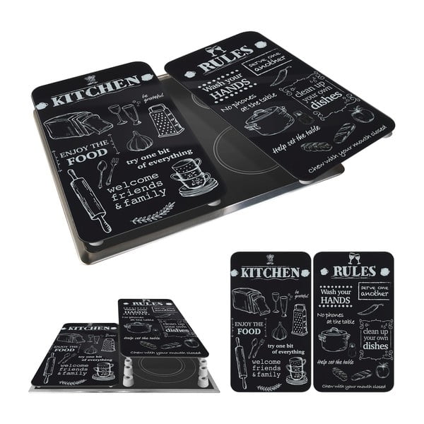 Edzett üveg tűzhely fedőlap szett 2 db-os 52x30 cm Kitchen Rules – Maximex-image-3