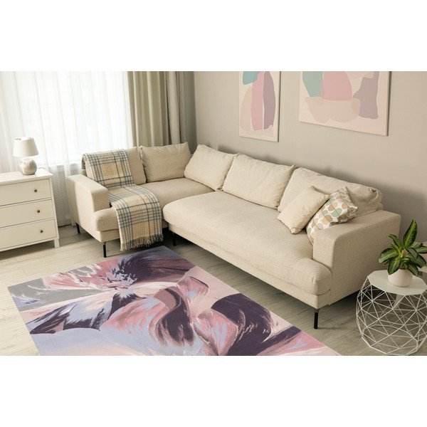 Rózsaszín gyapjú szőnyeg 200x300 cm Anyl – Agnella-image-2