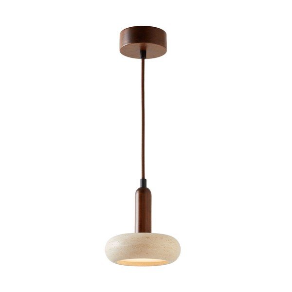 Barna-bézs LED függőlámpa kő búrával ø 15 cm Karo – Opviq lights