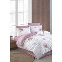 Fehér-rózsaszín egyszemélyes hosszabbított ágyneműhuzat lepedővel, háromrészes 160x220 cm Floral – Mila Home
