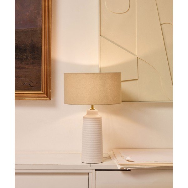 Fehér asztali lámpa textil búrával (magasság 58 cm) Mijal – Kave Home-image-1