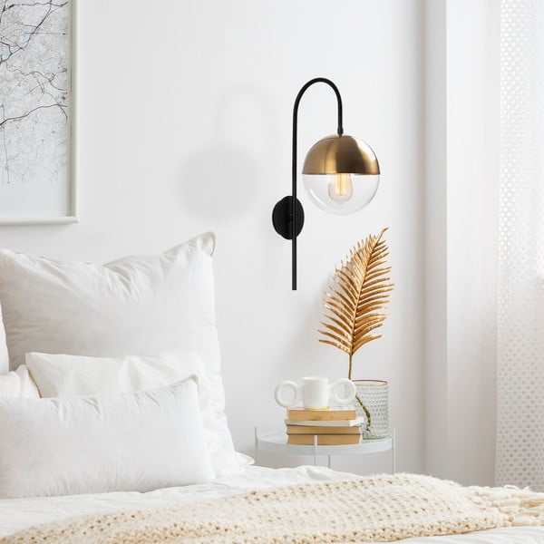 Fekete-aranyszínű fali lámpa ø 20 cm Bastos – Opviq lights-image-1