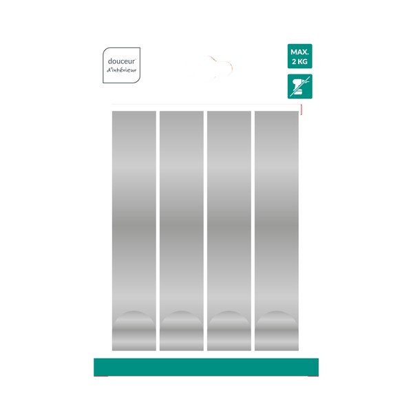 Fényes ezüstszínű függő fém akasztó szett 4 db-os Fixeo – douceur d'intérieur-image-1