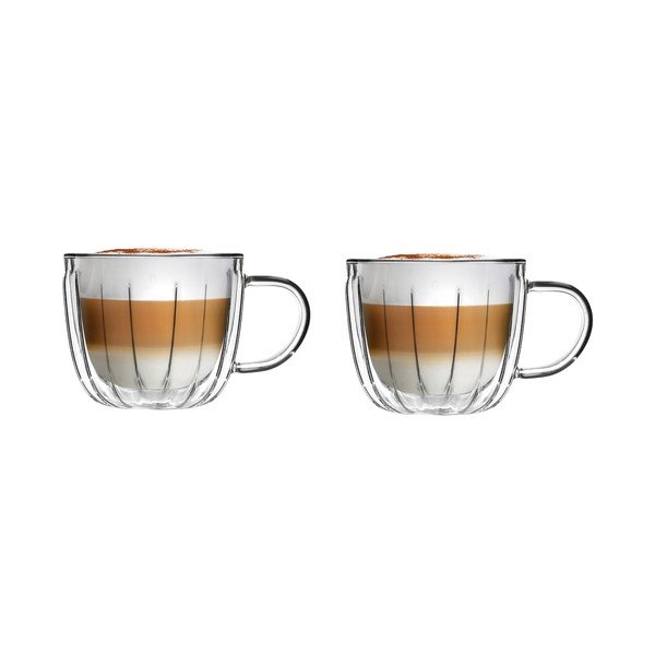 Üveg csésze szett 2 db-os cappucinóhoz 350 ml Tulip – Vialli Design