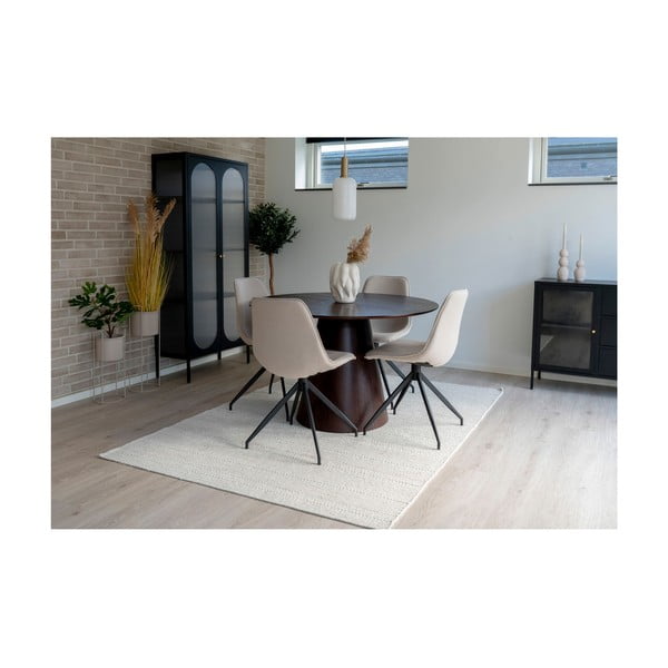 Kerek étkezőasztal diófa dekoros asztallappal ø 120 cm Bolton – House Nordic-image-3