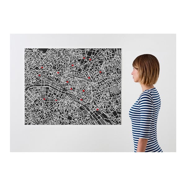 Pin Paris fekete falitérkép - Palomar