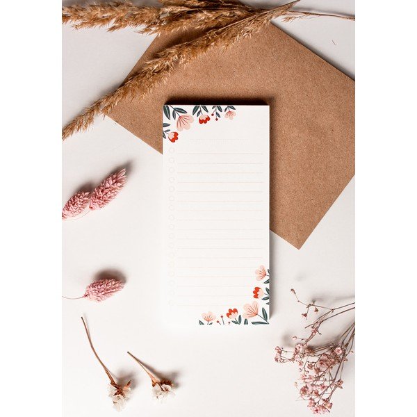 Letéphető vonalas to-do list jegyzettömb virágmintával, 70 lap - Printintin-image-1