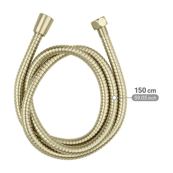 Matt aranyszínű rozsdamentes acél zuhanycső 150 cm Brass – Wenko-image-4