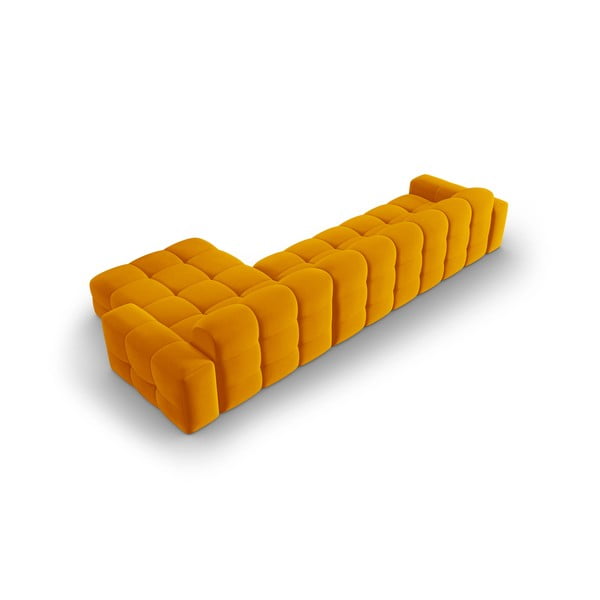 Okkersárga bársony sarokkanapé (jobb oldali) Kendal – Micadoni Home-image-4