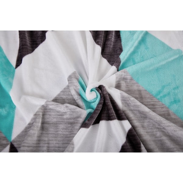 Szürke-türkiz egyszemélyes mikroplüss ágyneműhuzat 140x200 cm Abstract  – My House-image-1